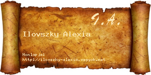 Ilovszky Alexia névjegykártya